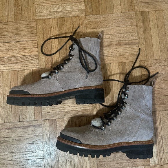 Marc Fisher LTD Izzie Genuine Shearling Lace-Up Boot - Picture 6 of 7